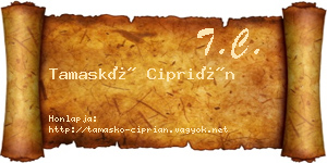 Tamaskó Ciprián névjegykártya